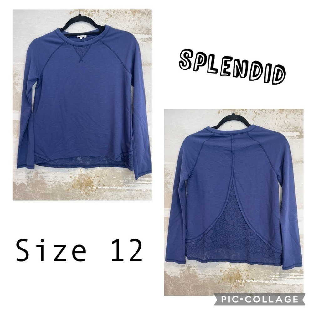Girls splendid size 12 navy blue long sleeve top (NWT)